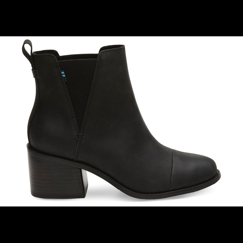 Toms esme black leather boots